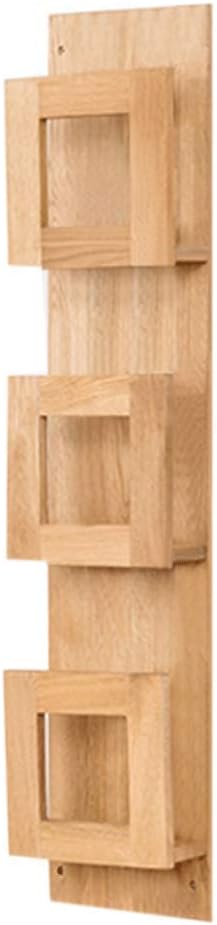 Wood Convenient Assembly Oak Wood Wall Hanging Storage Rack Album Information Fra Wall Magazine Rack Magazine Newspaper Rack Decoration