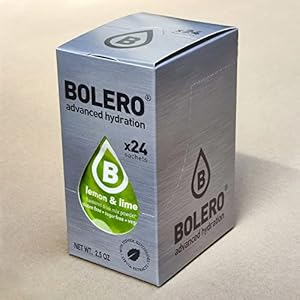 Bolero Bebida 24 bolsitas de 3 g g de fruta preparada en polvo soluble para bebida fresca en agua, 72 gramos endulzado con stevia (Lemon & Lima)