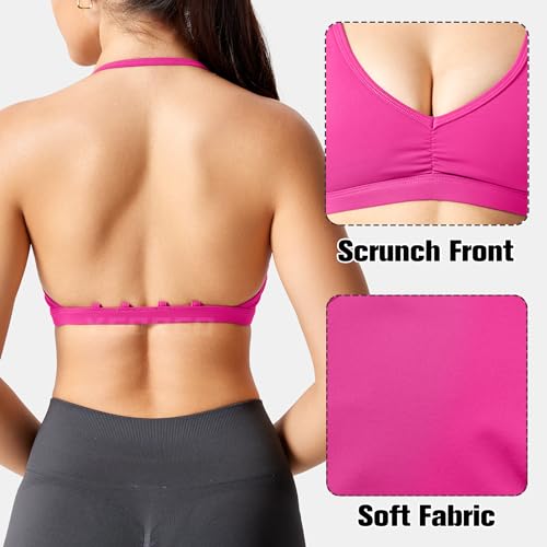 Image of YEOREO CoreFlex Workout Sports Bras for Women Padded Strappy Open Back Gym Bra Light Impact Criss Cross Yoga Crop Top