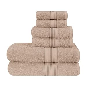 BOUTIQUO 6 Pack Cotton Towel Set, C...