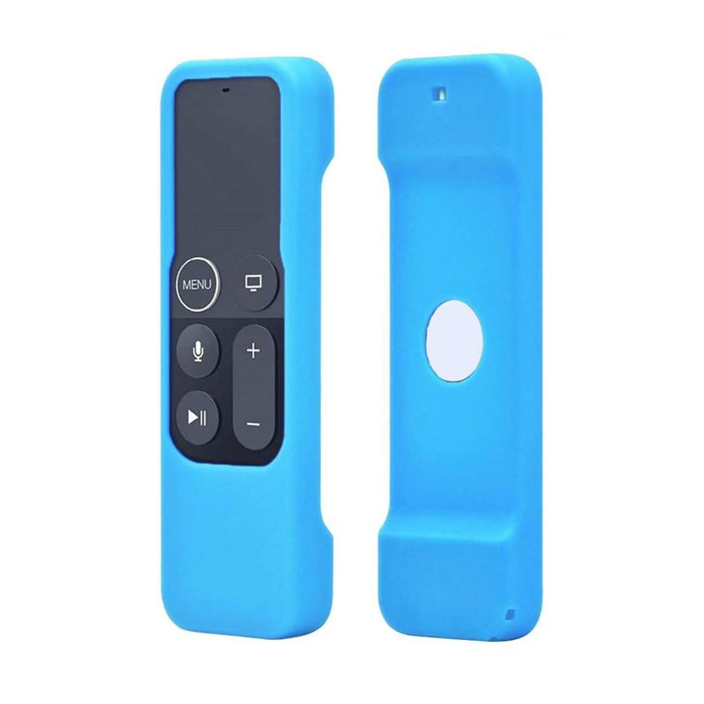 SOLDOUT Silicone Protective Case Cover Skin Waterproof Dust Cover Compatible with Apple TV 4 Remote Control (Light Blue)