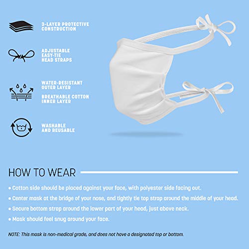 Gildan GM2020 Adult Reusable 3-Layer Tie-On Cotton Face Mask thumb #1