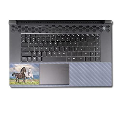Image of MightySkins Carbon Fiber Skin Compatible With Alienware M17 R5 (2022) Full Wrap Kit - Horse Contrast | Protective Durable Textured Carbon Fiber Finish | Easy To Apply & Change Styles | Made in the USA