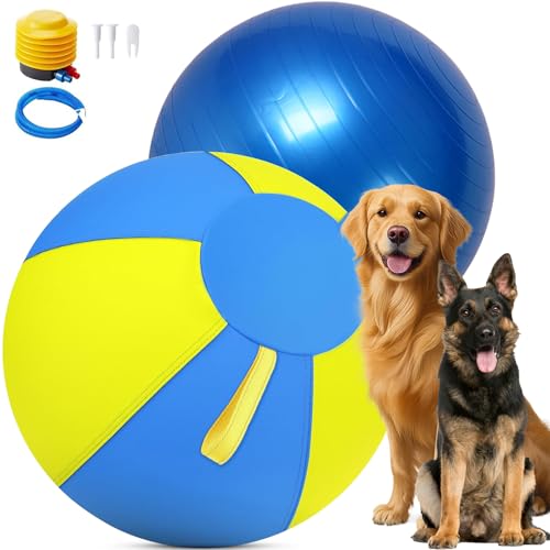 Image of 18 Inch Herding Ball for Dogs with Durable 1000D Oxford Cover, Interactive AgilityHerding Dog Toy with Handles, Anti-Burst Ball for Australian Shepherds, Border Collies