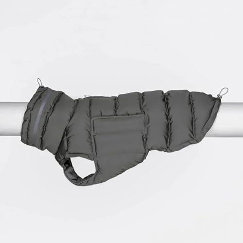 冬暖かい無地ペットコートダウンジャケット屋外防水防風ペット服暖かいウール犬のコートベスト中型犬と大型犬用,グレー,2XL