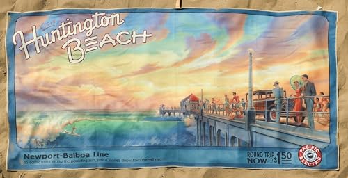 Huntington Beach Microfiber Beach Towel – Quick Dry, Sand