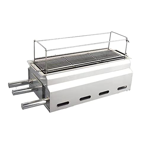 JATIBOSH Barbacoa de CarbóN PequeñA de Acero Inoxidable, Ahumador PortáTil de Camping para Barbacoa al Aire Libre/Cocina de Sobremesa Apto para 3-5 Personas