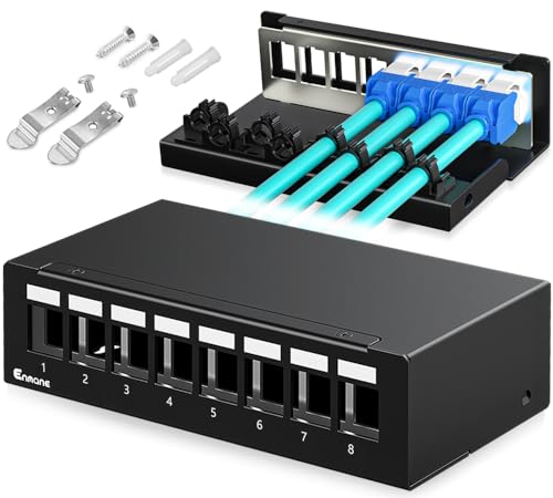 Panneau de brassage 8 ports Keystone Jack compatible HDMI et fibre optique LC SC