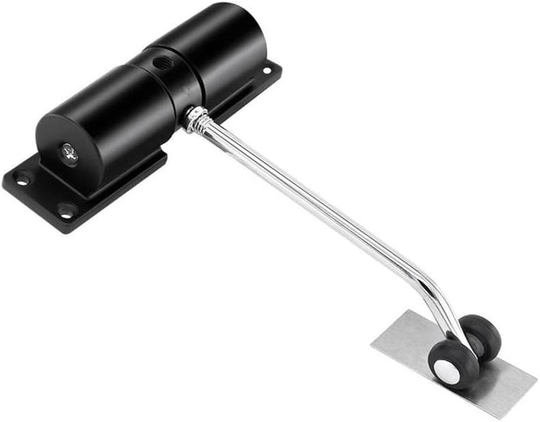 Automatic Door Closer,Door Closers, Automatic Spring Wooden Steel Adjustable Speed Silent Slow Gate Closing for 20KG Fire Door Return Buffer Door Closers(Black)