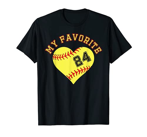 Softball Player 24 Jersey Outfit No #24 Sports Fan T-Shirt