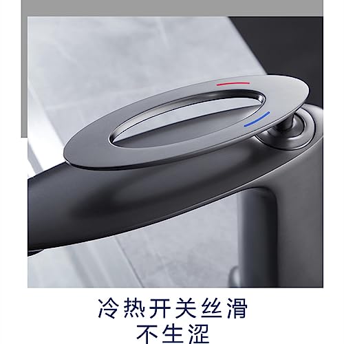 Mitigeur monotrou lavabo en laiton chrome pour eau chaude et froide de salle de bains - 4