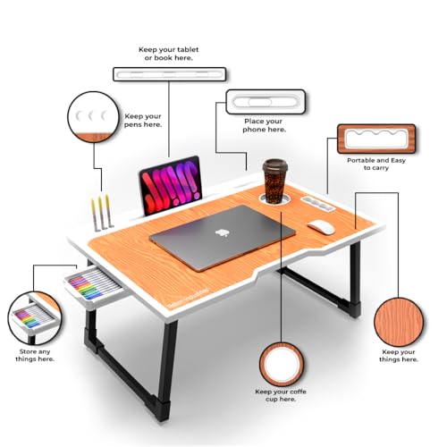 Image of Study Table for Students Bed Table for Study Foldable Table Portable & Lightweight Mini Table Bed Reading Table,Desk (A1)
