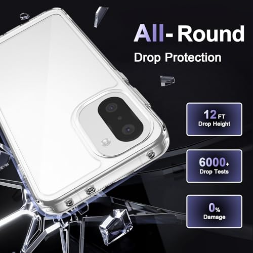 Image of Case for OnePlus 15R 5G, Military Grade Drop Protection Phone Case, Yellowing Resistant, Anti-Scratch Hard PC Back, Shockproof Hard Ultra-Thin Protective Cover, Clear