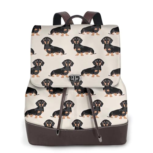 Sac à dos en cuir imprimé chien pour femme - Accessoire urbain original