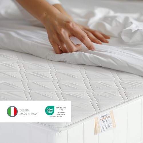 Farmarelax Materasso Memory 20 cm | Singolo 80x190 | 100% Made in Italy | 7 Zone Differenziate | Traspirante e Ergonomico | Antiacaro e Anallergico - 7