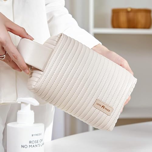 Image of APOPHIS Travel Makeup Pouch Toiletry Bag Cosmetic Organizer Bag for Women and Girls Toiletry Storage Kit (White MINI)