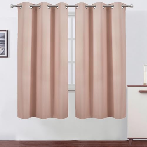 Image of LEMOMO Blush Thermal Blackout Curtains /42 x 72 Inch /Set of 2 Panels Room Darkening Curtains for Bedroom
