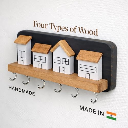 Image of Real Wood House Design Key Holder (Street)