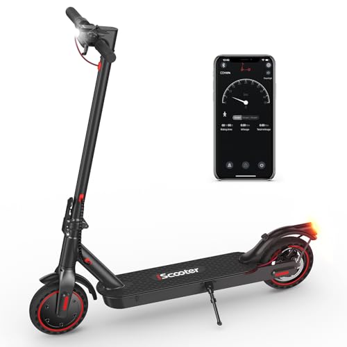 iScooter i9 Patinete Electrico Plegable para Adolescentes Y Adultos, 350W Motor, Autonomía 22-30KM, 6/15/25KM/H, Control por App, 7.8AH Batería, 8.5" Neumático, Frenado Dual, Desplazamientos Diarios