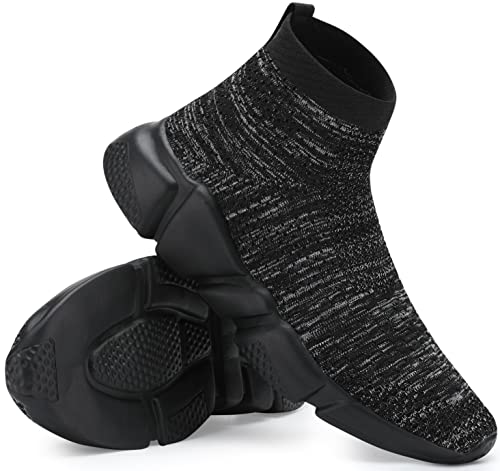 Image of Santiro Walking Shoes for Men Lightweight High Top Sneakers Breathable Knit Athletic Running Shoes Fashion Gym Sports Shoes