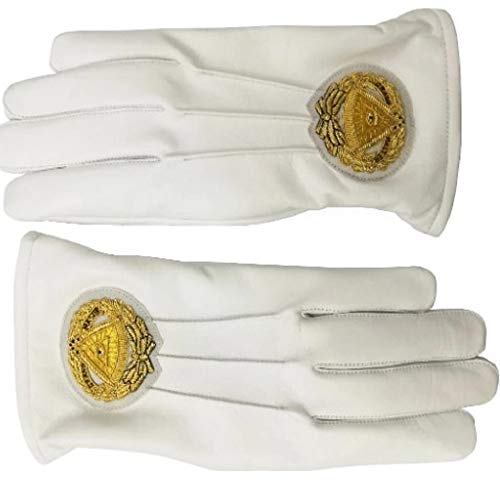 Guantes masónicos de cuero suave con Bordado PHP de Alta Calidad