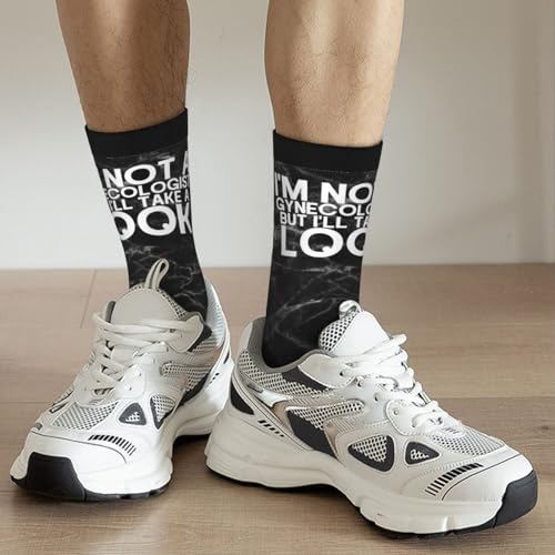 I'M Not A Gynecologist But I'Ll Take A Look Unisex Cushion Crew Sock Soft Casual Mid-Calf Socks2