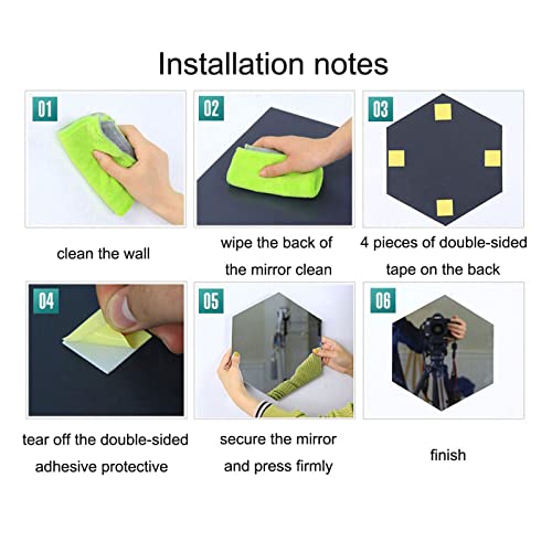 Kemmandi 10 Pieces Hexagonal Mirror Wall Mirror Glass Mirror Mirrors Decor For Home Bedroom Living Room #TOP5