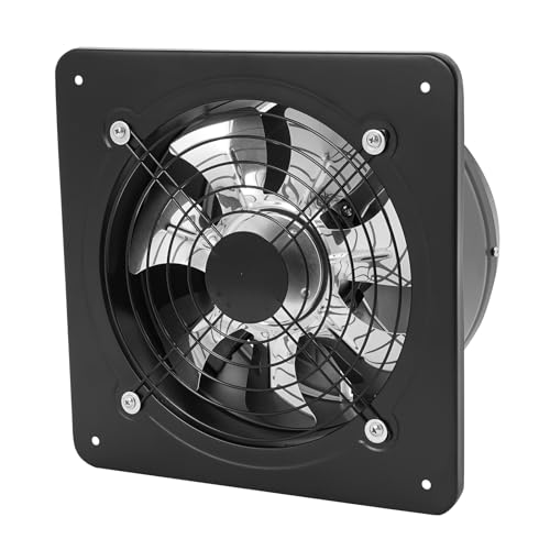 KAPIPALA Ventilador axial de 100 W, 255 mm, 2600 r/min, ventilador de pared industrial con tapa de extracción automática de 220 V, 7 aspas, ventilador de pared o techo en el cuarto de baño