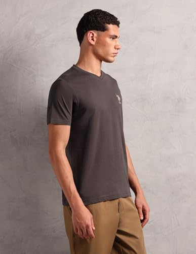Image of U.S. Polo ASSN. Men's I638 V-Neck Embroidered Logo Lounge T-Shirt