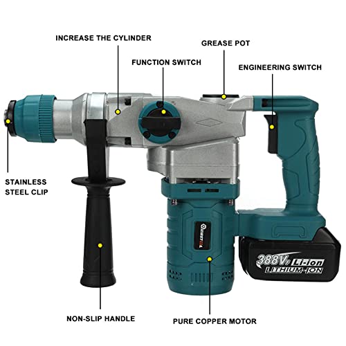 Bürstenloser Akku-Bohrhammer, Hochleistungs-Bohrhammer, 0–1500 U/Min Variabler Geschwindigkeitshammer, 3-Modus… – Bild 3
