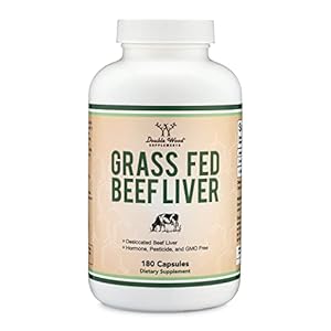 Beef Liver Capsules (1,000mg of Grass Fed, Desiccated Beef Liver per Serving, 180 Capsules, 3 Month Supply) Beef Liver Supplement for Digestion, Immune Health, Energy, and Wellness by Double Wood
