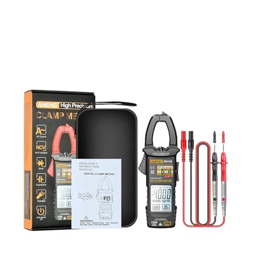 PN109 スマートクランプメーター マルチメーター 4000カウント 600V AC/DC 電圧テスター 電流計 600A 静電容量 NCV オームテストツール(Black)