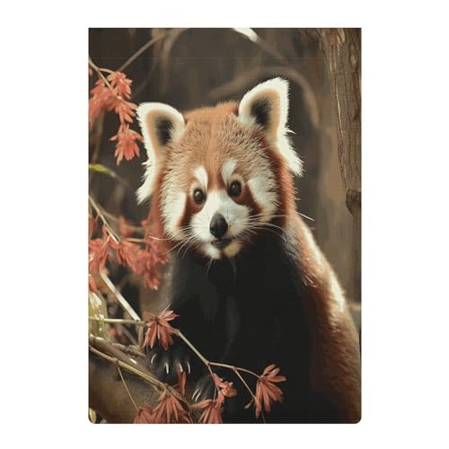 Bandera de jardín pequeña de panda rojo para decorar terrazas y patios 6