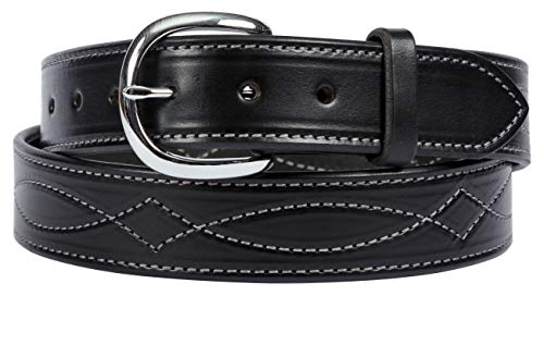 Fancy Stitched Belt Design, Cross Over Stitching, Full Grain Leather Belt,1-1/2