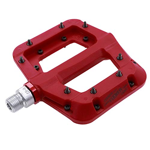 FOOKER MTB Pedals Mountain Bike Pedals 3 Bearing Non-Slip Lightweight Nylon Fiber Bicycle Platform Pedals for BMX MTB 9/16"