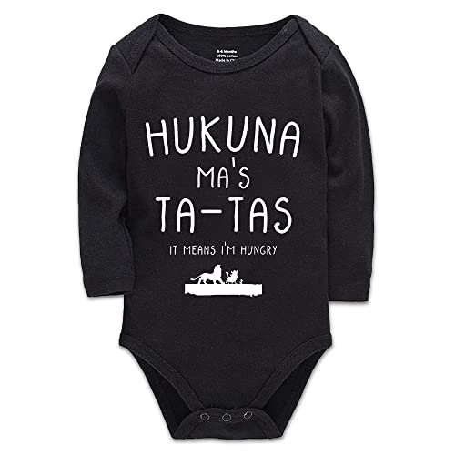 Hukuna Ma's Ta Tas Baby Funny Joke Lion Milk Hungry Present King Body Suit 0-24 Months White Short Sleeve
