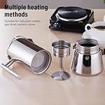 ZIZEV 6 Cup Stovetop Maker Pot Italian Coffee Maker with 304 Stainless Steel for Induction Gas Electric Stoves Home Party Camping,6 Cups, Induction Gas Stove Compatible - Image 5