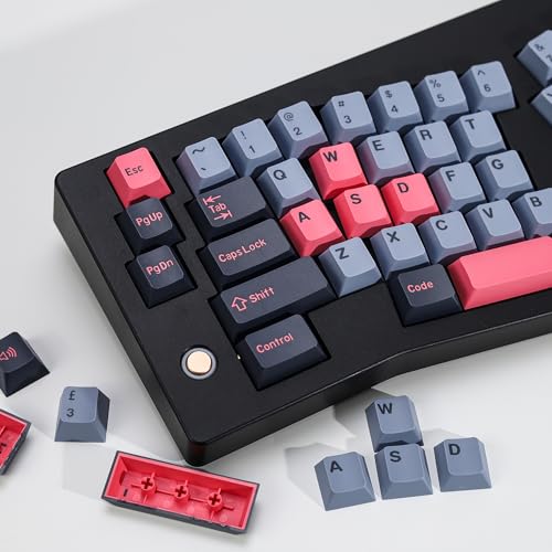 KBDiy 8008 PBT Double Shot Keycap Set 174 Keys Retro Blue Custom Key Cap Keycaps 60 Percent Cherry Profile Keycaps for 61/64/68/84/87/100/104/108 Mechanical Keyboard