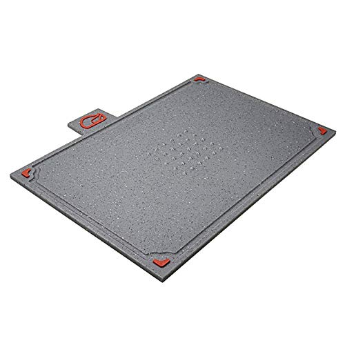 Set di 4 taglieri antiscivolo in marmo grigio con supporto, lavabili in lavastoviglie, per frutta, carni calde, pesce