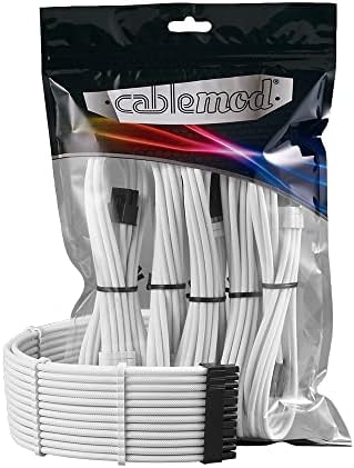 CableMod Pro ModMesh Sleeved 12VHPWR StealthSense Cable Extension Kit (White, 16-pin to Triple 8-pin)
