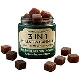 ORANIC EXTRACT 3IN1 Shilajit Wellness Gummies, Ashwagandha, Sea Moss, Energy & Immune Support for Man & Women, Trace Mineral & Fulvic Acid Rich, Organic, Vegan, Non-GMO, 30 Gummies