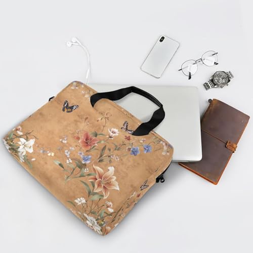 Maletín portátil para laptop 15.6 pulg con diseño flores miniatura 7