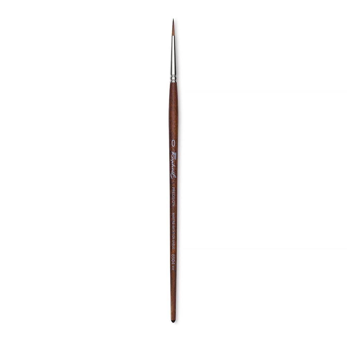Raphael Precision Synthetic Sable, Watercolor and Mixed Media Brush, Short Handle, Series 8504, Round, Size 0