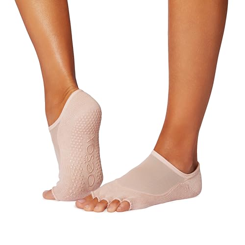 Image of toesox Luna Grip Socks Pilates Half Toe - Yoga Socks Non Slip for Barre, Ballet, Dance & Studio Workouts