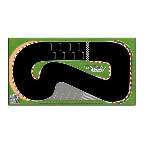 SPEEDY BEE Turbo Racing 1:76 RC Drift Car Race Track Mat: Portable Rubber 950x500mm Entry-Level...