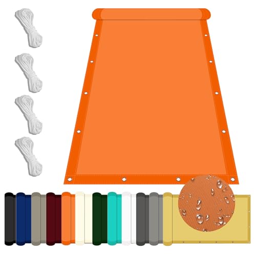 Voile d'ombrage rectangulaire 4,2x5m orange en polyester imperméable - 2