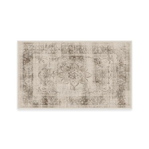 RUGGABLE Washable Vintage Area Rug – Sarrah Hazel 3x5, Stain-Resistant, Non-Slip with Cushioned Pad – Small Machine Washable Rugs for Living Room, Bedroom, Hallway, Entryway & Office