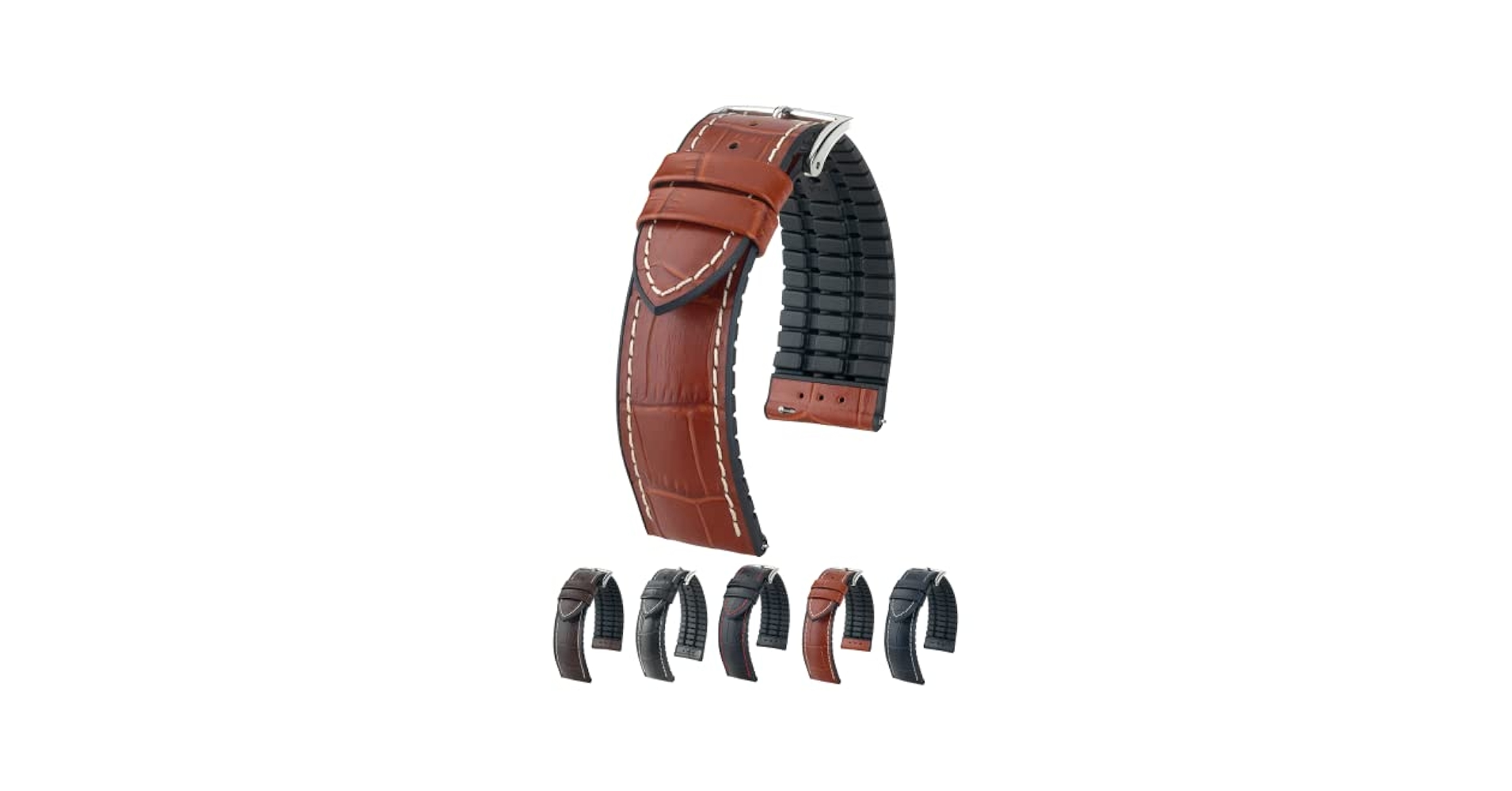 HIRSCH革ベルト George 20mm ブラウン watchstrap-hirsch-george-dark-