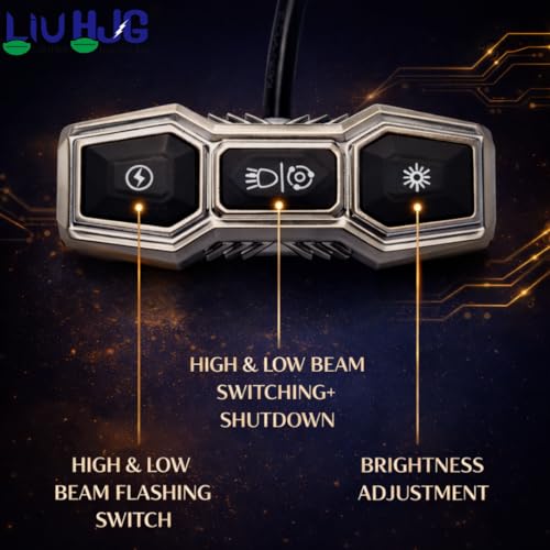Image of LIU HJG 3 Pin Coupler Premium Wiring Harness for Auxiliary LED Fog Lights 3.4 Meter Wire with Heavy Duty Metal Switch Copper Wiring Suitable for 3 Wire Fog Lights (Pack of 1)