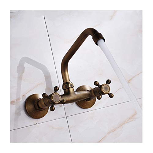 Grifo de baño de latón antiguo rotativo para solucionar las salpicaduras y la falta de espacio